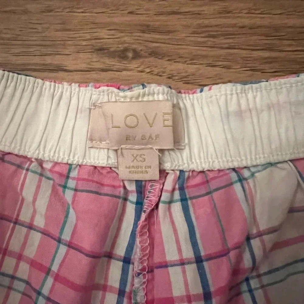 Boxer Shorts LOVE BY GAP XS NWOT Pink Plaid - Picture 3 of 3